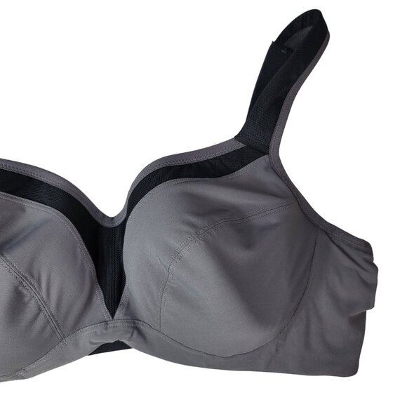 Torrid Active Underwire Sports Bra Gray Black 42C Full Coverage Adjustable Strap - Picture 2 of 9